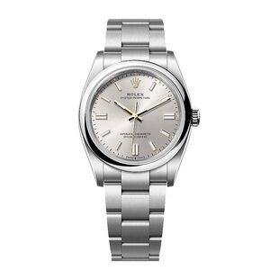 Rolex Oyster Perpetual Silver Stainless Steel Watch 36mm